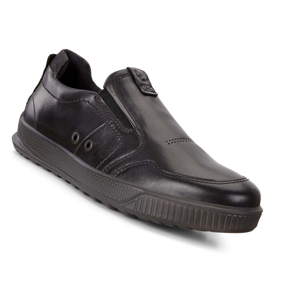 Men's Ecco Byway Slip On Casual Shoes Black | USA 459CTV